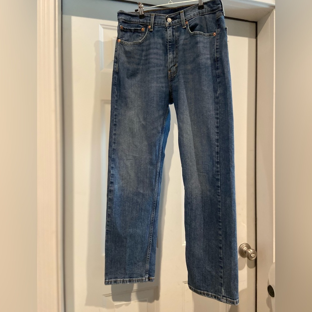 Levi Strauss & Co.~Men’s~505 Straight Regular Fit Jeans~Stonewash~Size~W 34 L 30